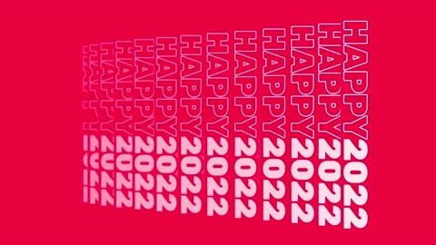 Vertically Oriented Animation of Waving HAPPY 2022 Kinetic Type Message Stock Footage 165634091
