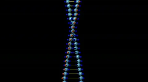 Verticle DNA Strand With Alpha Channel Stock Footage 157589