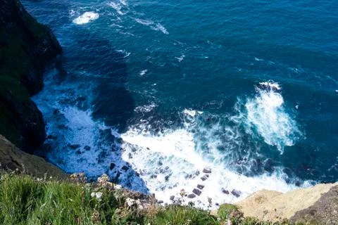 Vertigo at the Cliffs of Moher Stock Photos