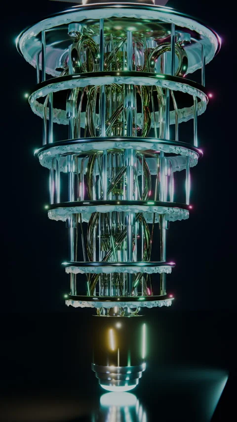 Vertigo Contra-Zoom On Quantum Core, Vertical 9:16 4K Stock Footage 345542490