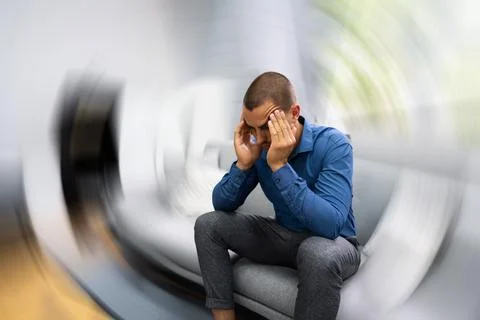 Vertigo Dizzynes. BPPV Head Brain Stroke Stock Photos