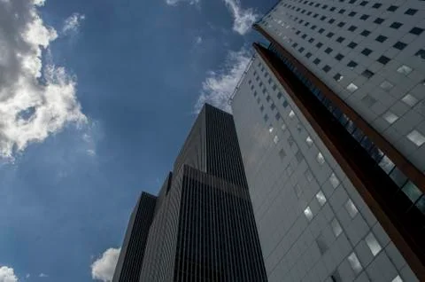 Vertigo-inducing perspective on the 'De Rotterdam' skyscraper (2013) Stock Photos