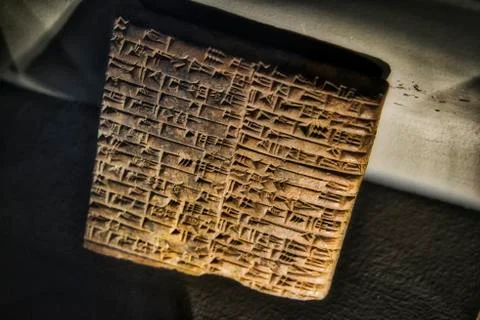 Very ancient cuneiform language tablet Stock Photos
