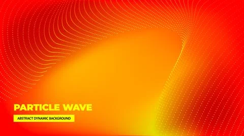 Very beautiful abstract background from a wave of orange-red particles. Flyer Stock Illustration