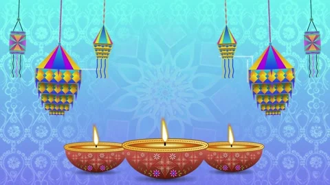 Very beautiful and eye pleasing animation of Diwali holiday decoration with.. Stock Footage 289010021