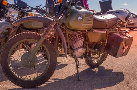 A very beautiful and at the same time old Hercules motorcycle Stock Photos