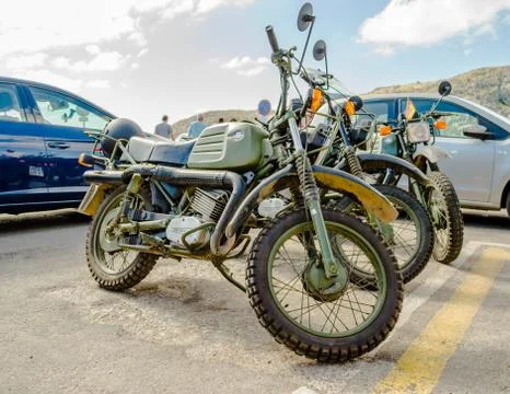 A very beautiful and at the same time old Hercules motorcycle Stock Photos