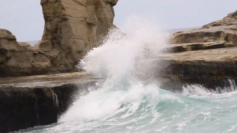 Very beautiful beach view in pacitan indonesia Stock Footage 122989352