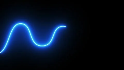 Very beautiful blue glowing neon waves Stock Footage 277621702