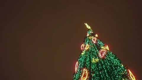 Very beautiful Christmas tree in the square 動画素材 71621806