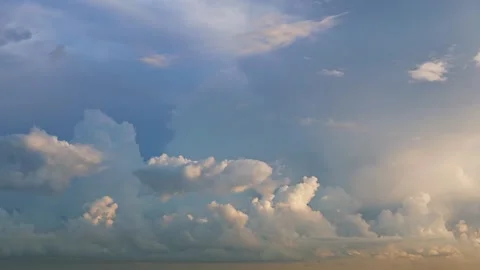 Very beautiful cloudscape in the rays of setting sun after the rain Stock Footage 283003630