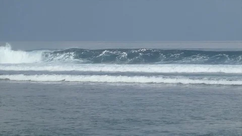 A Very Beautiful Combination of Waves and Sky on the Indonesian Sumbawa Coast Stock Footage 118580103