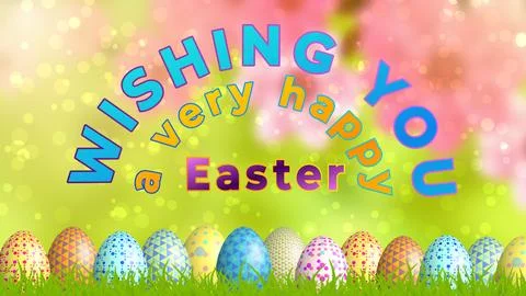 Very beautiful Easter greetings on blur green background Illustrazione stock
