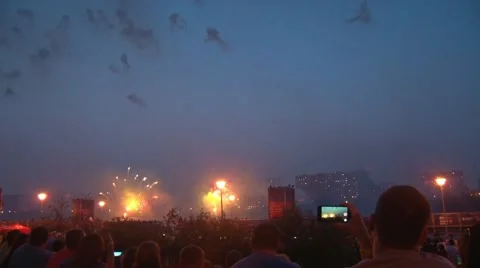 Very beautiful fireworks Stock Footage 66533558