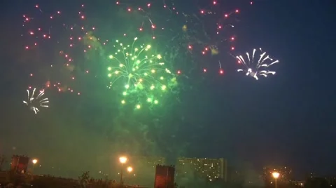 Very beautiful fireworks. Stock Footage 66536503