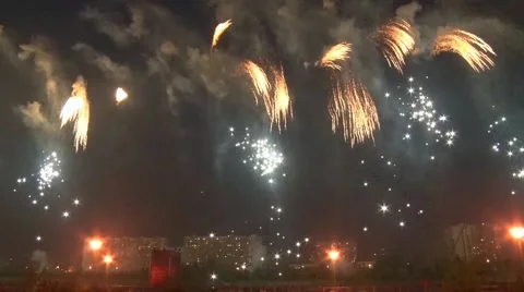 Very beautiful fireworks. Stock Footage 66536604