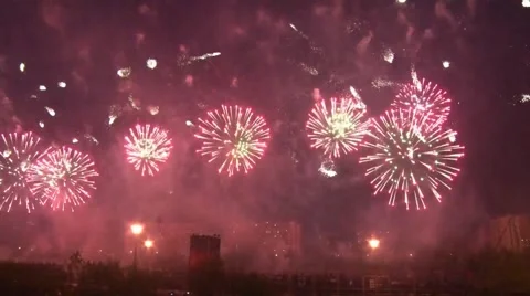 Very beautiful fireworks. Stock Footage 66536714