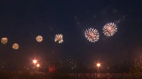 Very beautiful fireworks Stock Footage 66574803