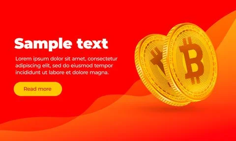 A very beautiful orange banner pattern with text, button, coin digital virtual Stock Illustration
