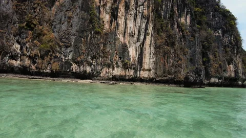 Very beautiful The Phi Phi Island, View of Boat and Cave with tourist  Stock Footage 151476826