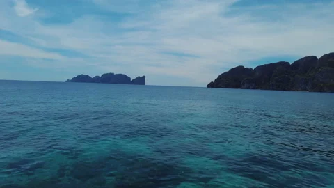 Very beautiful The Phi Phi Island, View of Boat and Cave with tourist  Stock Footage 151481284