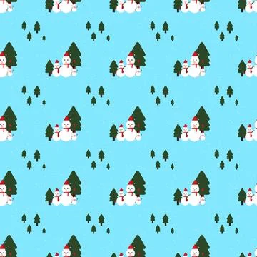 Very beautiful snowman seamless pattern design for decorating website backgro Stock-Illustration