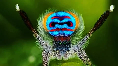 Very beautiful spider Stock Footage 303638685