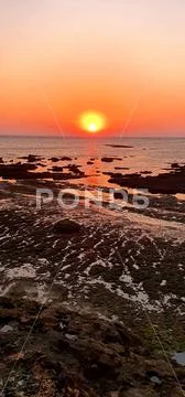 Very beautiful sunset ocean Stock Photos