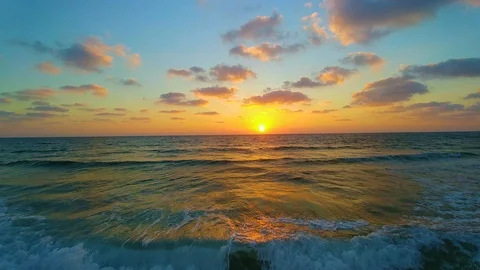 Very beautiful sunset on the sea Stock Footage