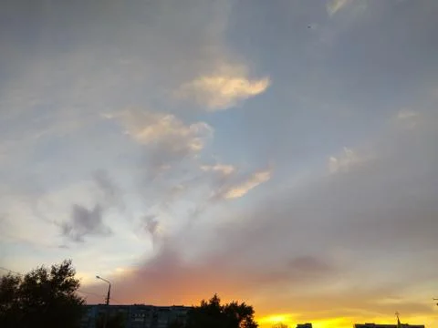 Very beautiful sunset in the sky Stock Photos