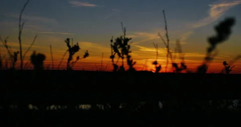 Very beautiful sunset, the sun is setting over the horizon. Stock Footage 153880160