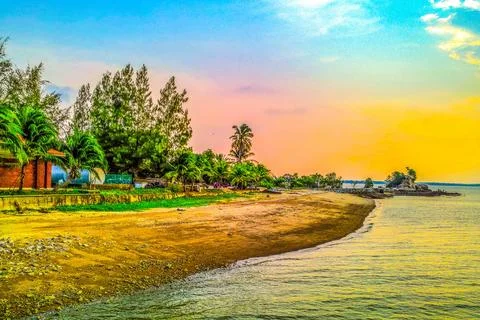 A very beautiful sunset view by the beach Foto stock