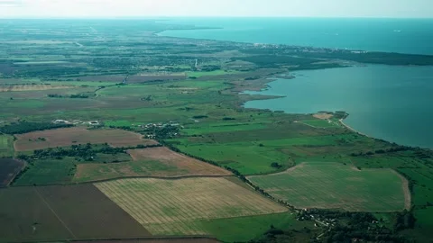 A very beautiful view of the earth during an airplane flight Stock Footage 252203345