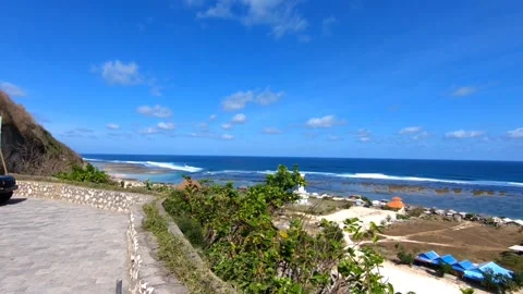 Very beautiful view from the top area of ​​​​Bali's Pandawa beach Stock Footage 170648252