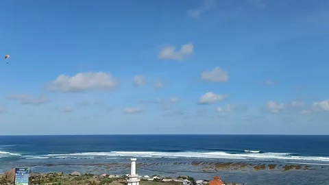 Very beautiful view from the top area of ​​​​Bali's Pandawa beach Stock Footage 170648428