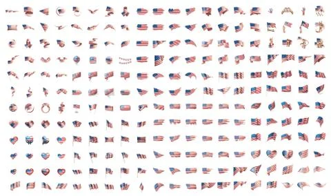 Very big collection of vector flags of the USA Stock Illustration