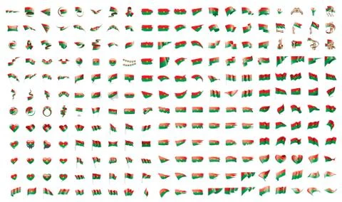 Very big collection of vector flags of the Burkina Faso Stock Illustration