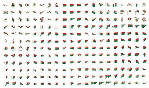 Very big collection of vector flags of the Madagascar Stock Illustration