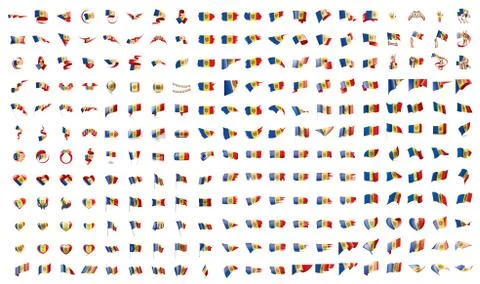 Very big collection of vector flags of the Moldova Stock Illustration