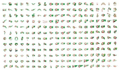 Very big collection of vector flags of the Burundi Stock Illustration