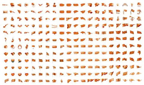 Very big collection of vector flags of the Macedonia Stock Illustration