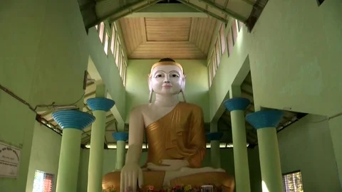 A very big statue of a famous Buddhist Temple in Bangladesh Stock Footage 76730331