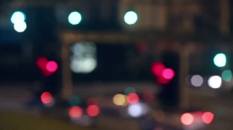 Very blurred semaphore lights and traffic in motion.Time lapse Stock Footage 59241548