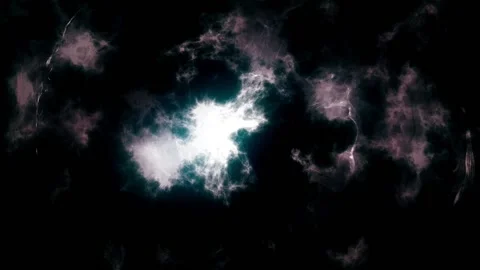 A very bright alien &amp; fantasy object hidden behind dark clouds, 스톡 동영상 198958323