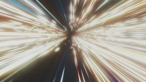 Very bright hyperspace video loop. Yellow, warm colors. Looping Stock Footage 246004709