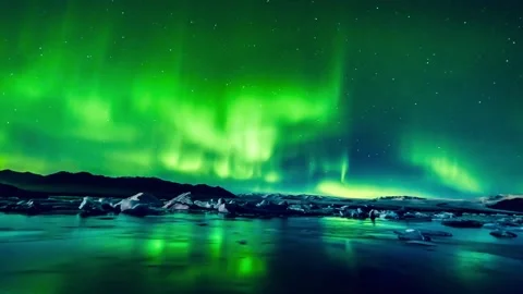 Very charming aurora light Stock Footage 211606623