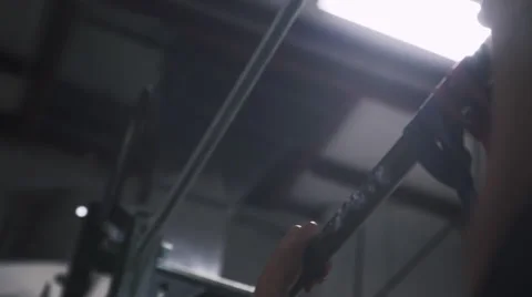 Very cinematic female pull ups Stock Footage 66855896