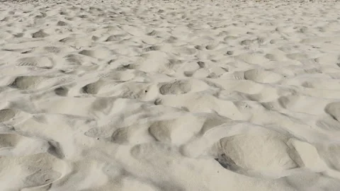 Very clean beach sand, beach without people, the camera rises above the beach Stock-Footage 146475220