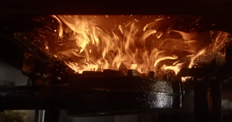 Very close bottom view of a lit camp stove Video stock 201292683