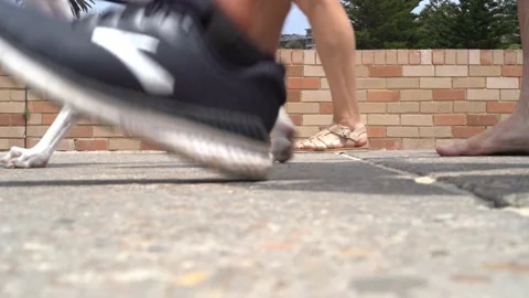 Very close up of Legs standing, walking in the city Video stock 197446682